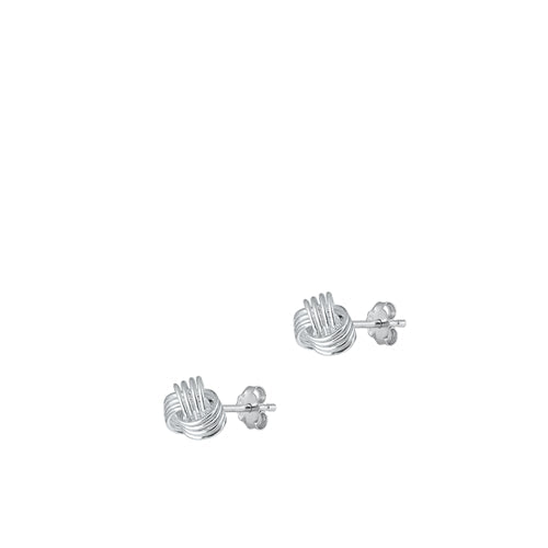 Sterling Silver Polished Knot Earrings