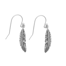 Load image into Gallery viewer, Sterling Silver Oxidized Feathers Assorted Plain Earrings