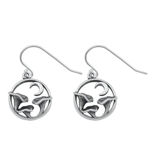 Load image into Gallery viewer, Sterling Silver Oxidized Moon And Mushrooms Assorted Plain Earrings