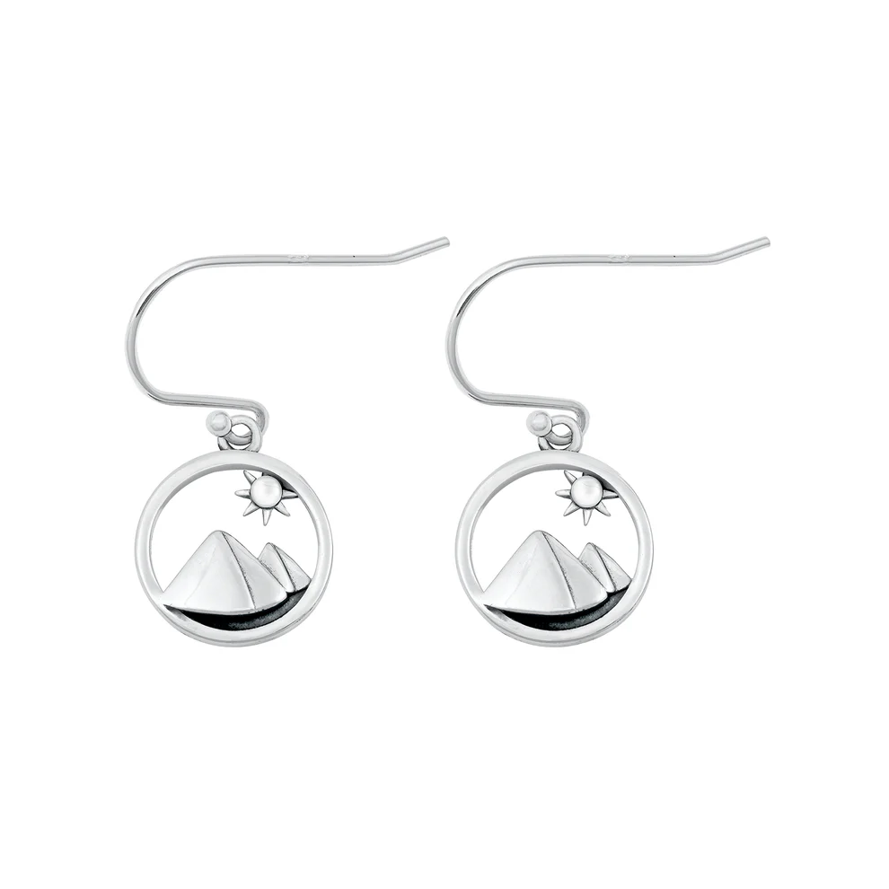 Sterling Silver Oxidized Mountains Assorted Plain Earrings