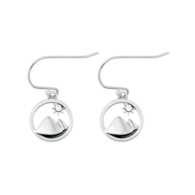 Sterling Silver Oxidized Mountains Assorted Plain Earrings