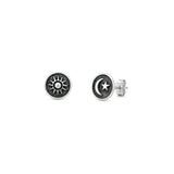 Sterling Silver Oxidized And Polished Celestial Earrings