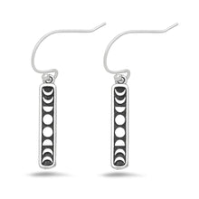 Load image into Gallery viewer, Sterling Silver Oxidized Moon Phases Earrings