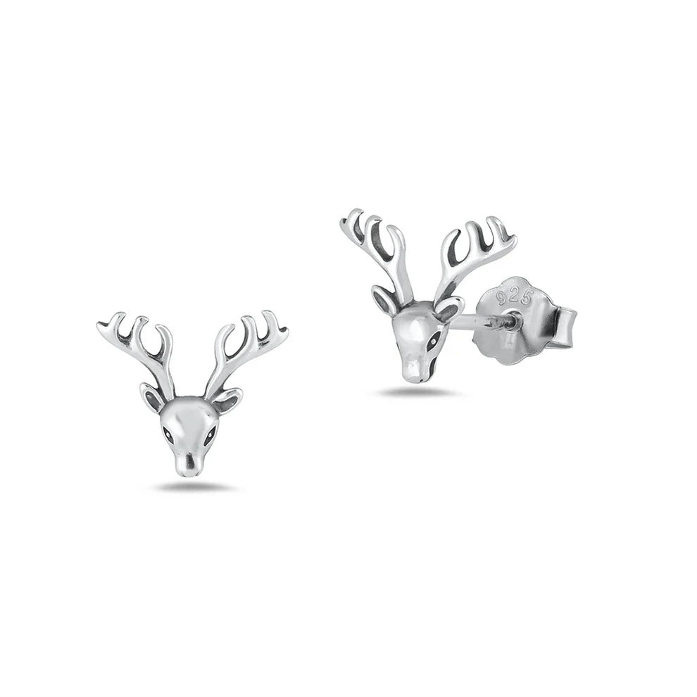 Sterling Silver Oxidized Daisy Flower Earrings