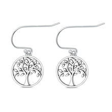 Load image into Gallery viewer, Sterling Silver Oxidized Tree Of Life Earrings