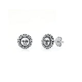 Sterling Silver Oxidized Sun Earrings