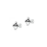 Sterling Silver Oxidized And Polished Baby Turtle Earrings