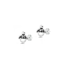 Sterling Silver Oxidized And Polished Baby Turtle Earrings