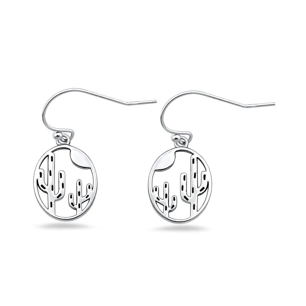 Sterling Silver Oxidized And Polished Desert Earrings