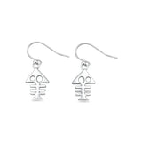 Sterling Silver Oxidized And Polished Fish Skeleton Earrings