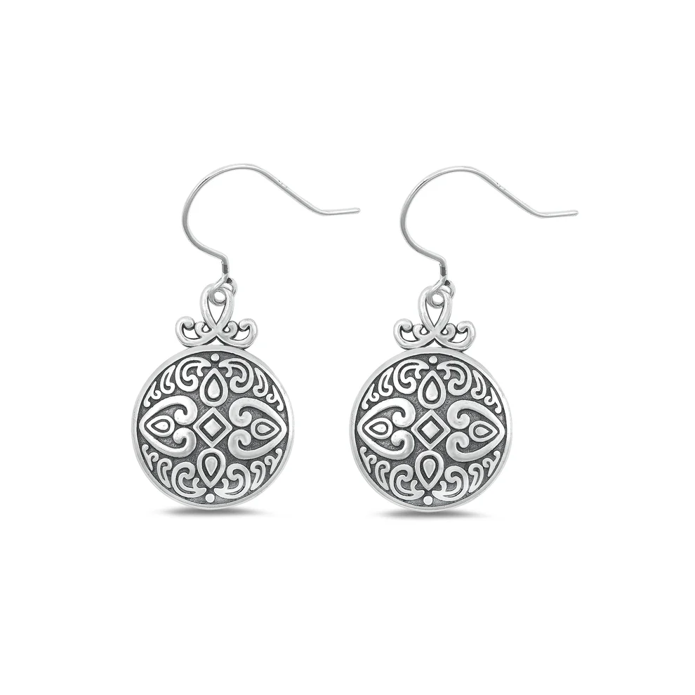 Sterling Silver Oxidized Bali Style Earrings