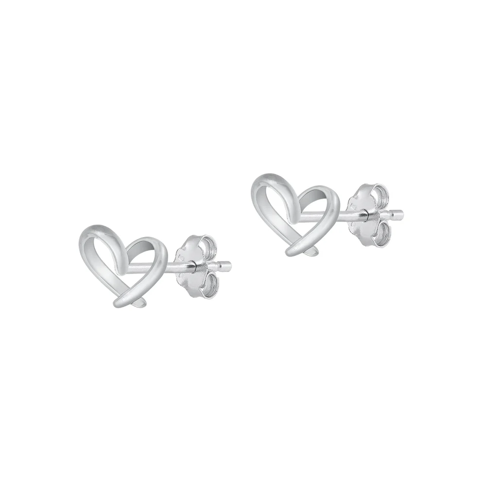 Sterling Silver Oxidized Heart Assorted Plain Earrings