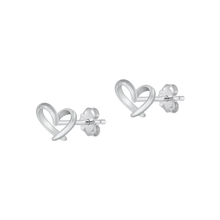 Load image into Gallery viewer, Sterling Silver Oxidized Heart Assorted Plain Earrings