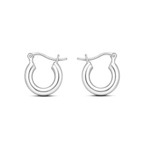 Load image into Gallery viewer, Sterling Silver Rhodium Plated Hoop Earrings