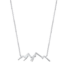 Load image into Gallery viewer, Sterling Silver Rhodium Plated Mountain Necklace