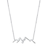 Sterling Silver Rhodium Plated Mountain Necklace