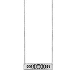 Sterling Silver Moon Phases Bar Necklace