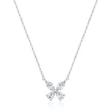Load image into Gallery viewer, Sterling Silver Rhodium Plated Clear CZ Butterfly Necklace