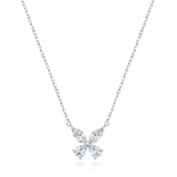 Sterling Silver Rhodium Plated Clear CZ Butterfly Necklace