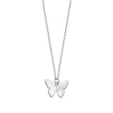Sterling Silver Rhodium Plated Butterfly Necklace