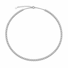 Load image into Gallery viewer, Sterling Silver Rhodium Plated Clear CZ Necklace