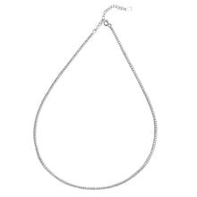 Load image into Gallery viewer, Sterling Silver Rhodium Plated Clear CZ Necklace