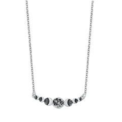 Sterling Silver 5.7mm Moon Phases Necklace