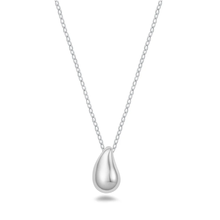Load image into Gallery viewer, Sterling Silver Rhodium Plated Teardrop Necklace