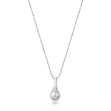 Load image into Gallery viewer, Sterling Silver Rhodium Plated Teardrop Necklace