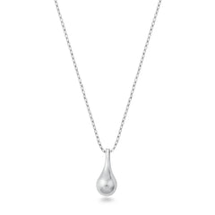 Sterling Silver Rhodium Plated Teardrop Necklace