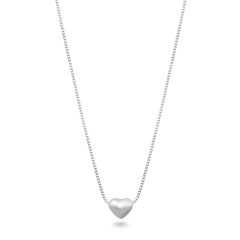 Sterling Silver Rhodium Plated Heart Necklace
