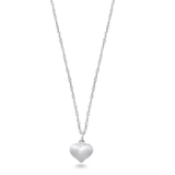 Sterling Silver Rhodium Plated Heart Necklace