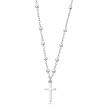 Load image into Gallery viewer, Sterling Silver Polished Rosary Necklace