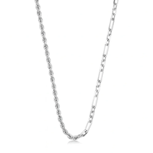 Load image into Gallery viewer, Sterling Silver Polished Rope And Paperclip Necklace