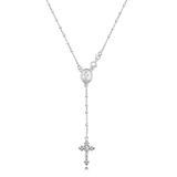 Sterling Silver Polished 1.2mm Rosary Necklace