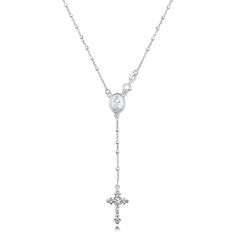 Sterling Silver Polished 1.2mm Rosary Necklace