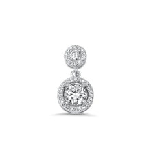 Load image into Gallery viewer, Sterling Silver Rhodium Plated 17mm Clear CZ Pendant