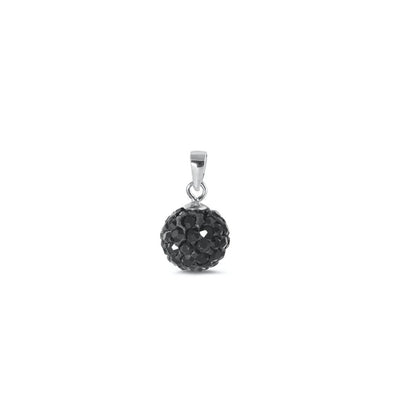 Sterling Silver Rhodium Plated Black CZ Pendant
