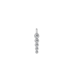 Sterling Silver Rhodium Plated Clear CZ Pendant