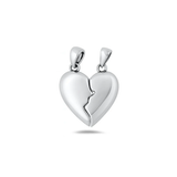 Sterling Silver Oxidized And Polished Magnetic Heart Pendant