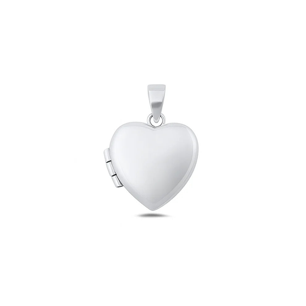 Sterling Silver Polished Heart Locket Pendant