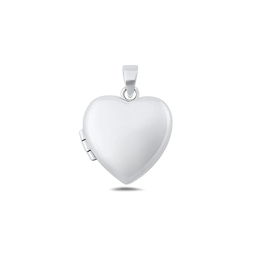 Sterling Silver Polished 17.3mm Heart Locket Pendant