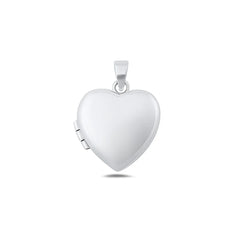 Sterling Silver Polished 17.3mm Heart Locket Pendant