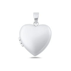 Sterling Silver Polished 23.5mm Heart Locket Pendant