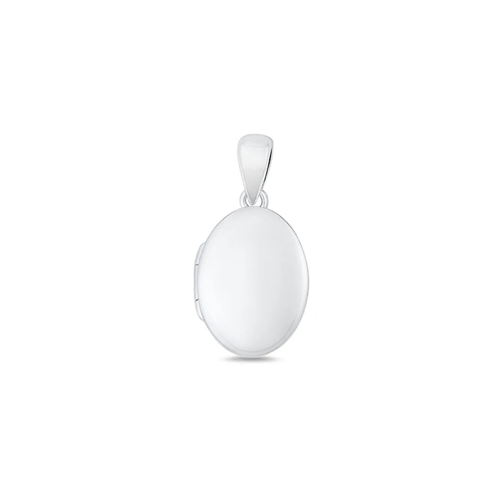 Sterling Silver Polished 15.6mm Oval Locket Pendant