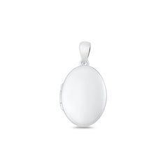 Sterling Silver Polished 17.5mm Oval Locket Pendant
