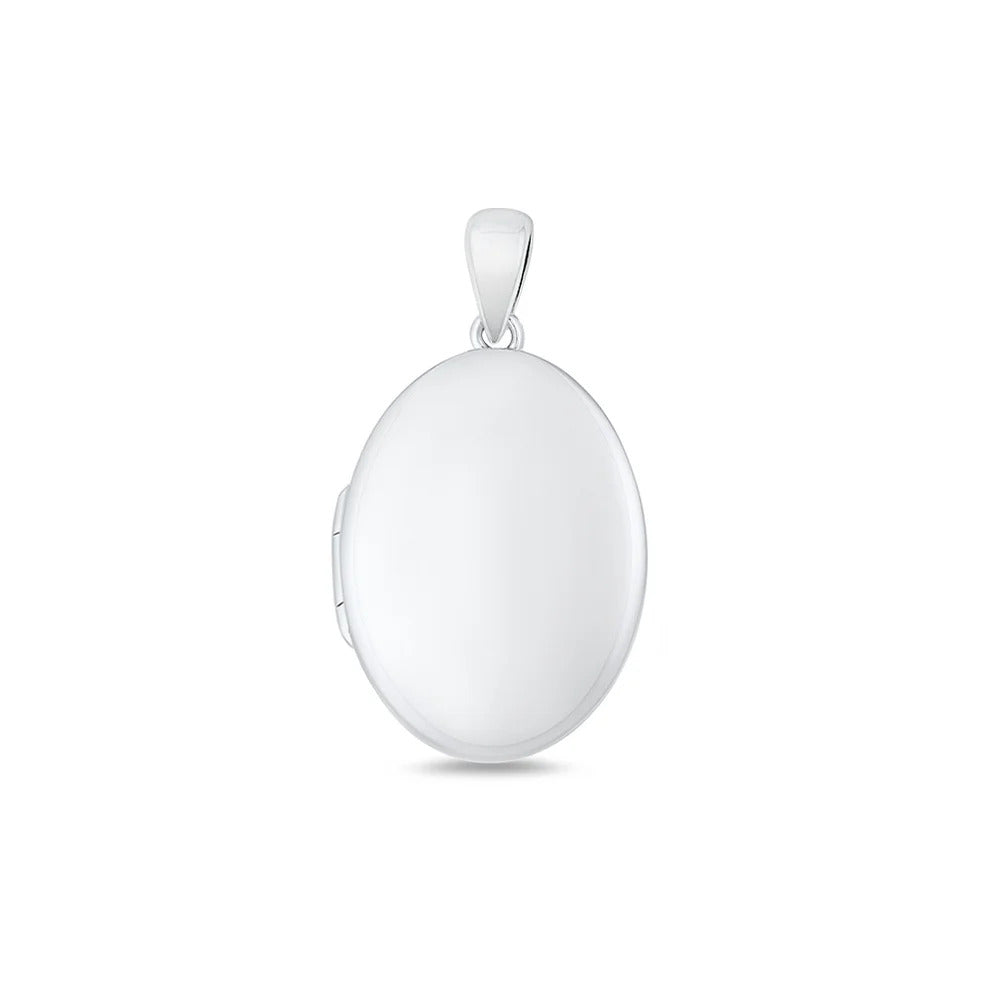 Sterling Silver Polished 20.2mm Oval Locket Pendant