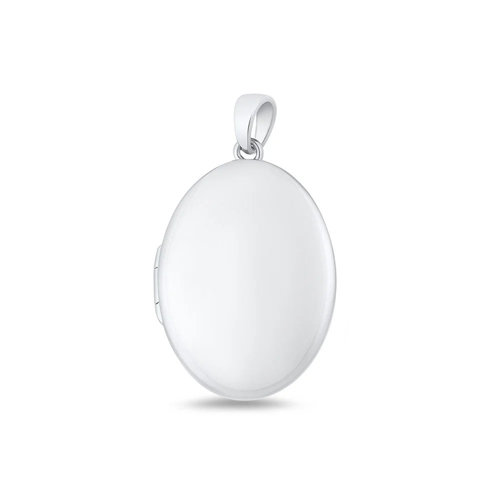 Sterling Silver Polished Oval Locket Pendant