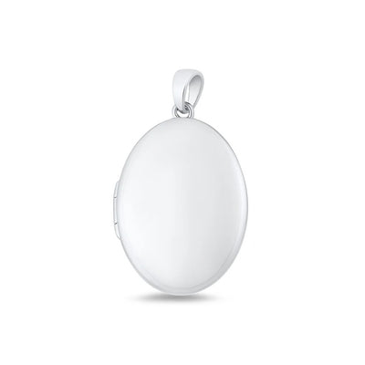 Sterling Silver Polished Oval Locket Pendant