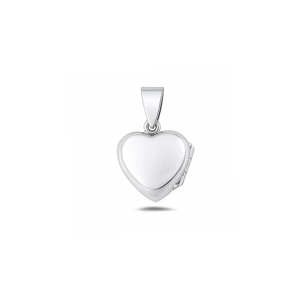 Sterling Silver Polished 13.5mm Heart Locket Pendant